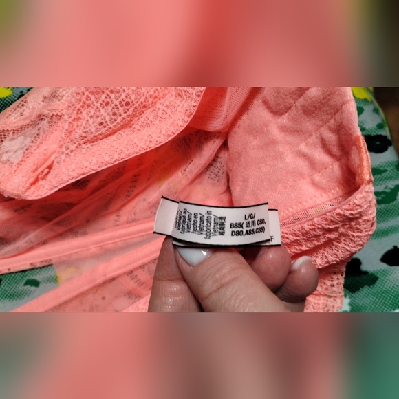 Victoria Secret Dream Angles, Pink Coral Lace Bustier Bra Corset Top, Size L - Picture 3 of 5